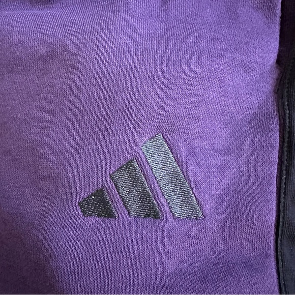 Adidas Women's Essentials 3-Stripes Straight Leg Sweatpants Medium Purple - Picture 6 of 9